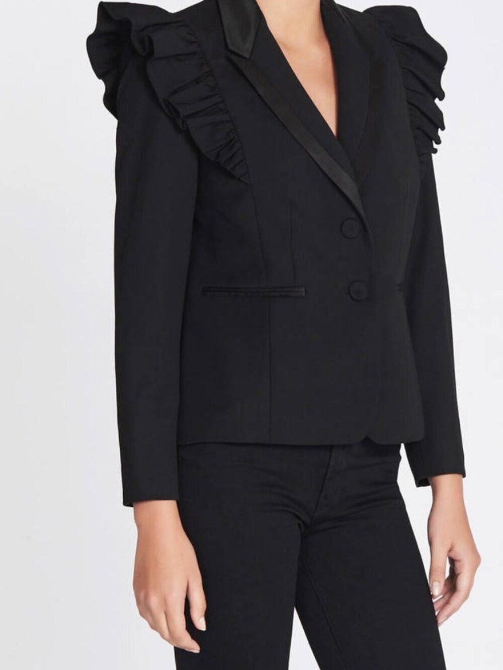 Rebecca Taylor Black Ruffle Blazer NWOT